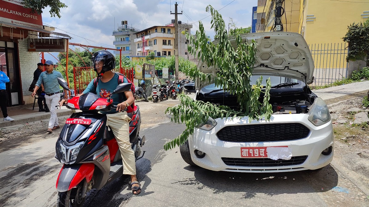 काठमाडौं महानगरको डोजर रोक्न राप्रपाका नेताहरूले सडकमा गाडी तेर्साए [तस्बिरसहित]